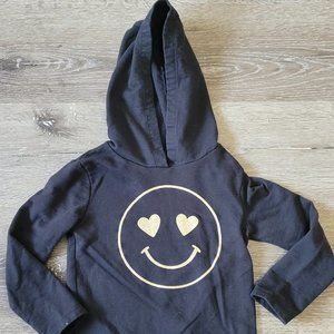 Carters Size 6 Girls Smiley Hoodie Black 13111